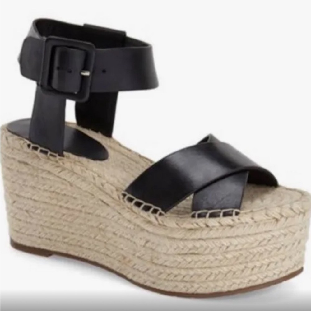 Marc Fisher black platform espadrille